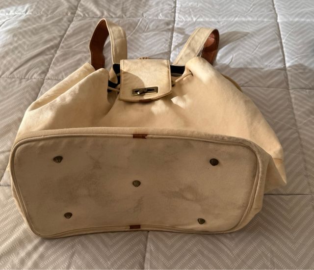 Mochila Robert Clergerie –lona y cuero, vintage
