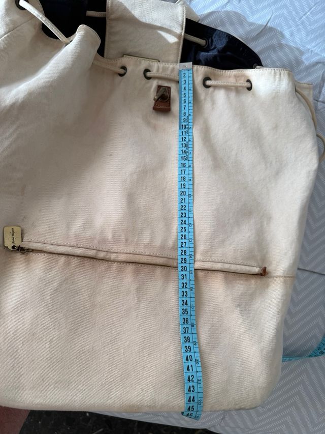 Mochila Robert Clergerie –lona y cuero, vintage