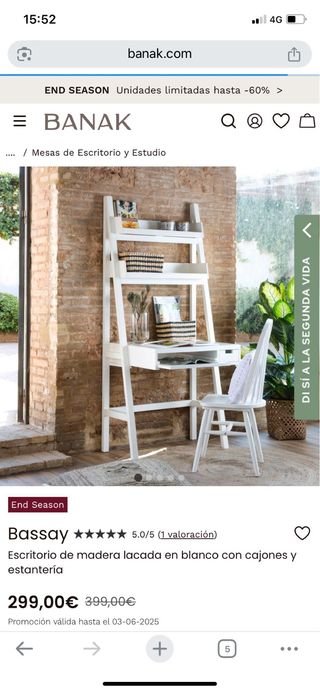 Escritorio BANAK blanco - madera