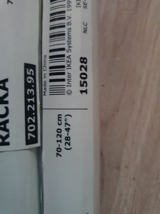 3 Barras Ikea Racka 70-120cm Blancas
