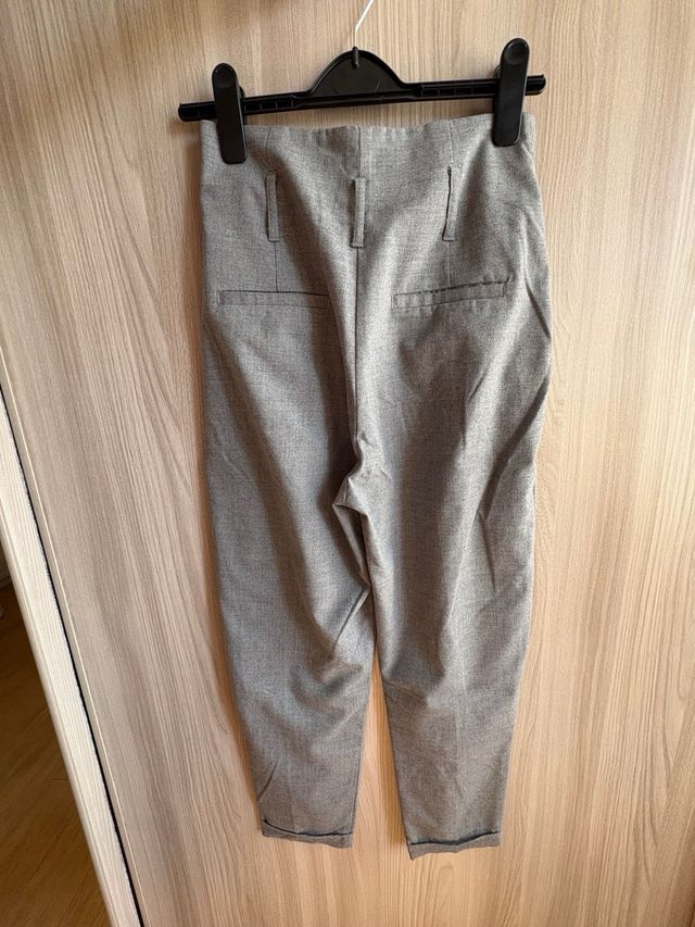 Pantaloni donna grigi vita alta