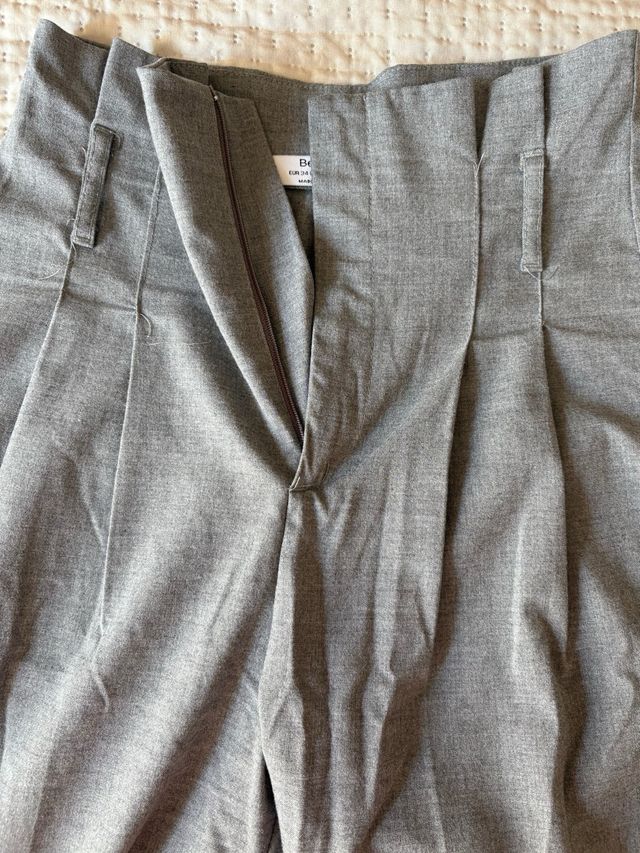 Pantaloni donna grigi vita alta