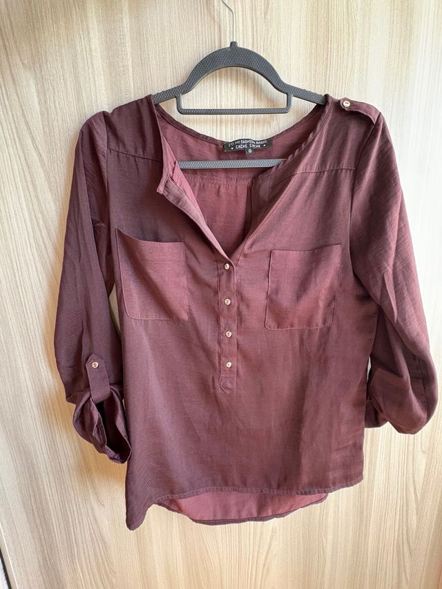 Blusa borgogna maniche 3/4
