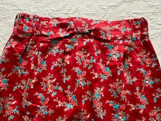 Mini Falda Roja Flores