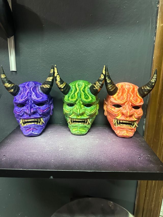Máscaras Oni 3D: 3 Hannya