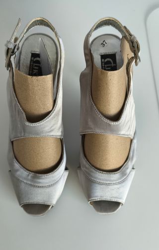 Sandalias Plataforma Plata