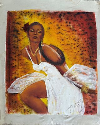 Pareja de cuadros originales estilo afrocaribeño