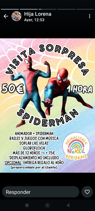 Cumpleaños animador infantil spiderman