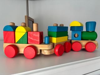 Tren bloques madera infantil