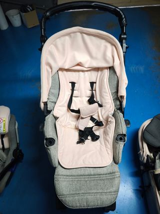 Trio Jane: carrito, capazo & silla rosa