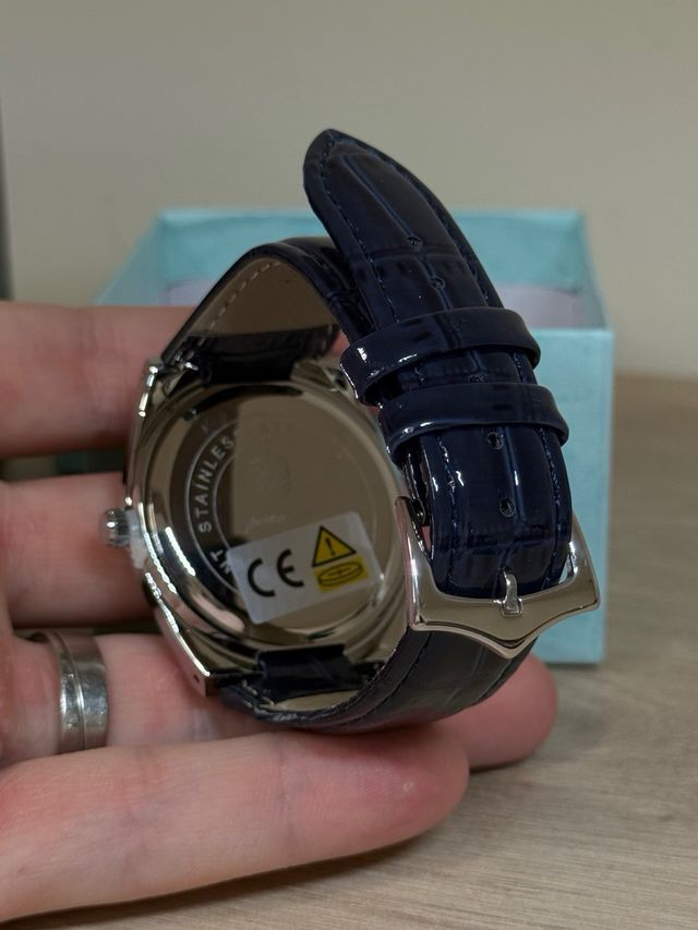 Reloj Poedagar Hombre Cuero Azul