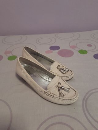 Mocasines blancos mujer -talla 38