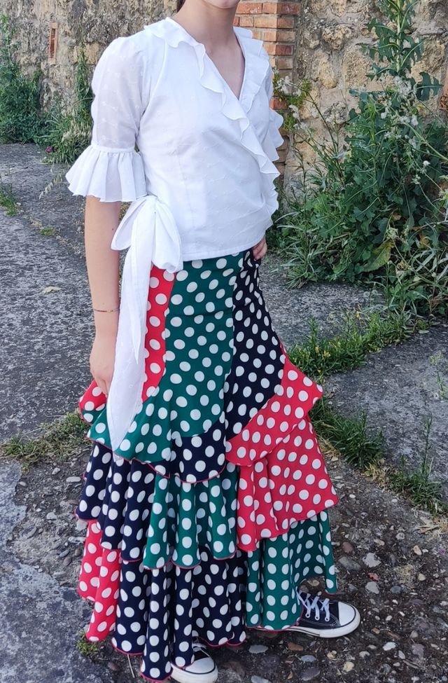Traje Flamenca niña: Falda y blusa