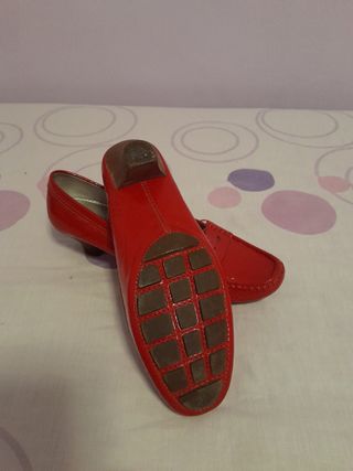 Mocasines rojos mujer -talla 38