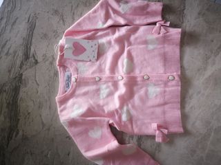 Cardigan bimba Sweet Junior cuori rosa