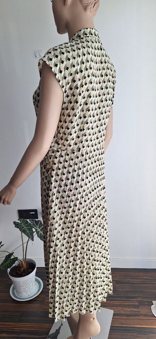 Vestido plisado estampado