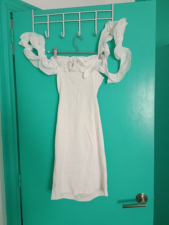 Vestido blanco tirantes-volantes