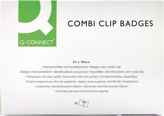 Identificador con pinza e imperdible, 54 x 90 mm