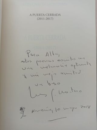 A PUERTA CERRADA 2011-2017 LUIS Gª MONTERO FIRMADO