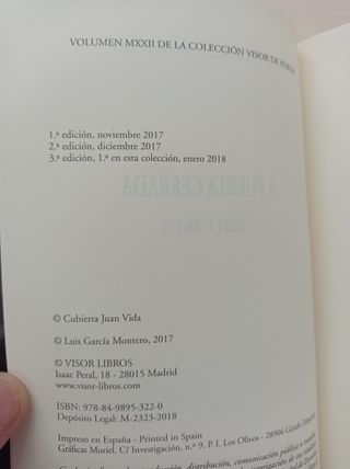 A PUERTA CERRADA 2011-2017 LUIS Gª MONTERO FIRMADO