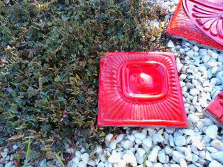 Baldosas vintage rojas Fat Lava años 60.