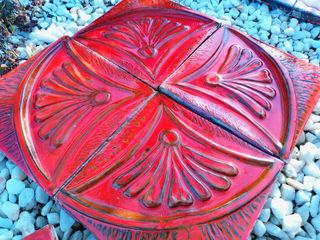 Baldosas vintage rojas Fat Lava años 60.