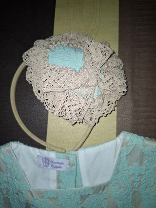 Vestido niña celeste+ tocado El armario de Lucía 