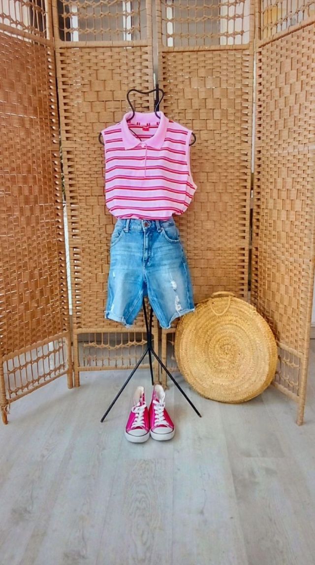 Conjunto pólo riscas & calções