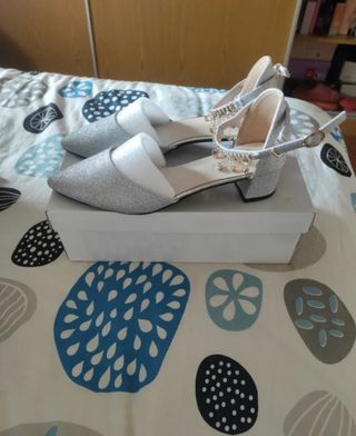 Zapatos fiesta plata 39-40