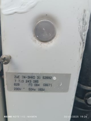 Caldera Junkers mixta gas natural. Eurostar ZWE24