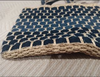 Bolso vaquero-cáñamo azul y beige