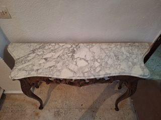 Mesa tocador/entrada mármol espejo vintage