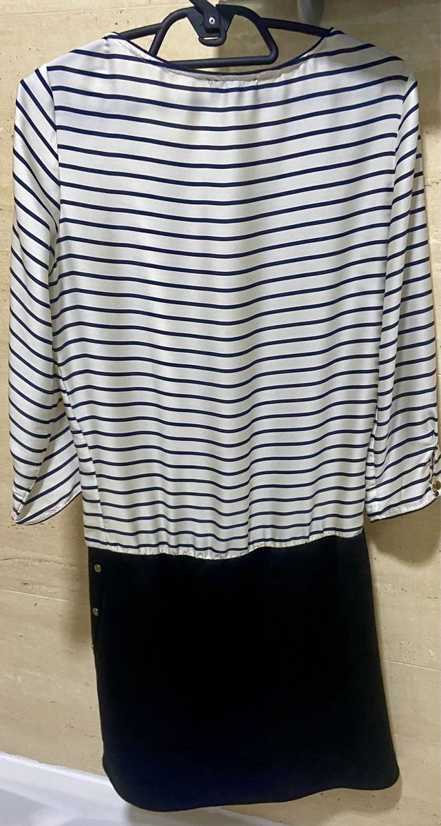 Vestido Elogy rayas marineras blanco-negro