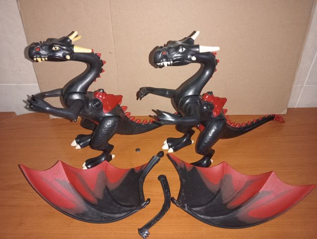Playmobil-Lote dragones negros con luz 4838