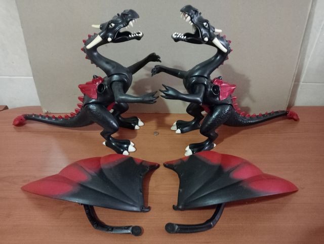 Playmobil-Lote dragones negros con luz 4838