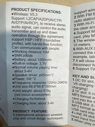 Altavoz Bluetooth T&G Azul