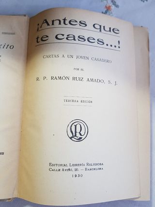 Libro antiguo..Antes que te cases...
