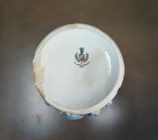 Jarrón Capodimonte: Azul y blanco