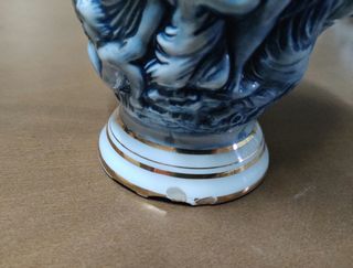 Jarrón Capodimonte: Azul y blanco