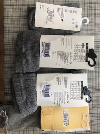 Calcetines grises niña - nuevos para 6 años