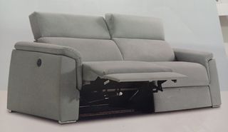 Sofá relax gris - 2 plazas