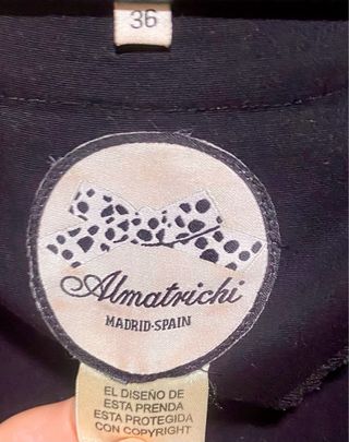 Vestido Almatrichi negro c/cinturón