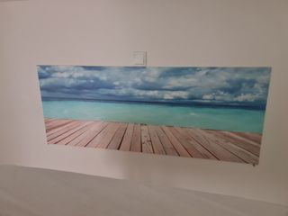 Cabecero cama madera efecto playa