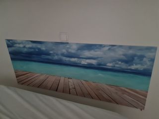 Cabecero cama madera efecto playa