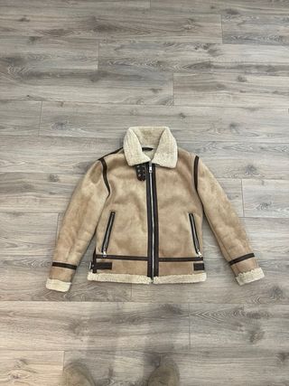 Chaqueta borreguillo marrón beige