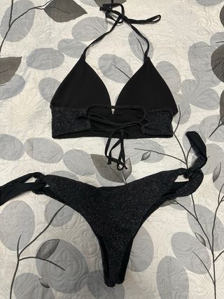 Bikini negro brillante