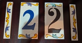 Números casa cerámica,Número 2 ó 22