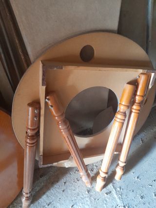 Mesa redonda extensible madera