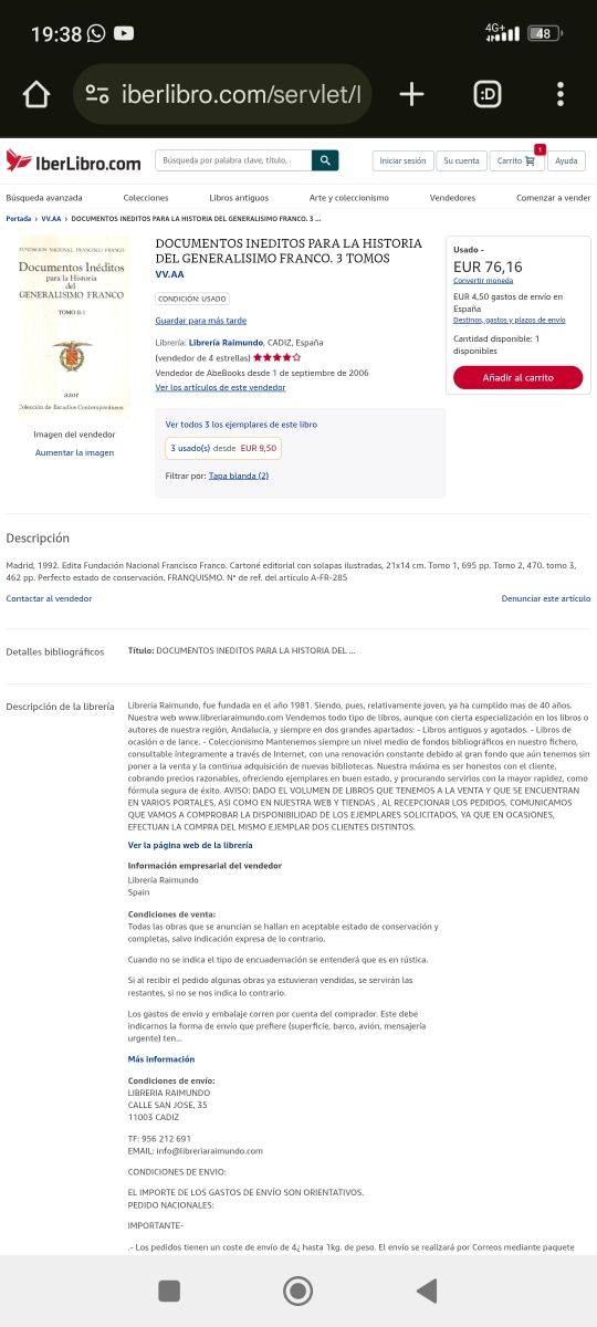 Documentos Inéditos Historia Generalísimo Franco