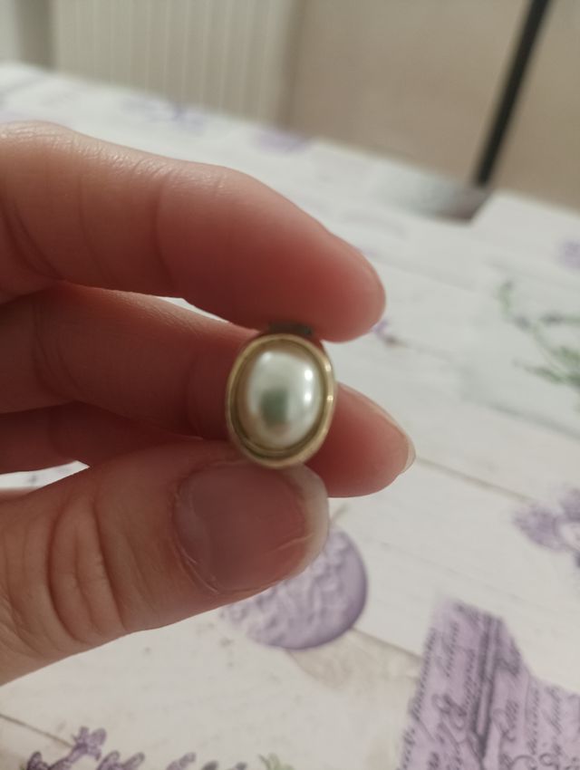 Orecchini perle vintage colore oro e argento